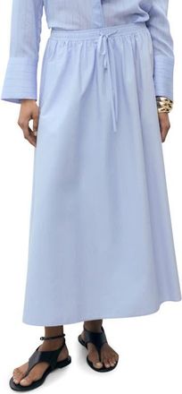Mango Flared Cotton Maxi Skirt in Sky Blue at Nordstrom, Size X-Large