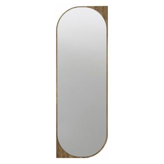 Dmora Espejo Burgio, Forma Rectangular, Tipo De Pared, Estructura Transparente, 52x152h Cm, Marr&oacute;n Nogal