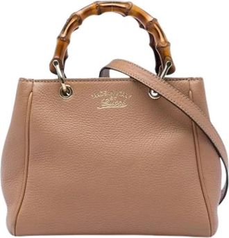 Gucci Pre-owned Bamboo Top Handle Satchel - Dames - Vintage Handtas - Bruin - ONE Size - Leer - Vintage