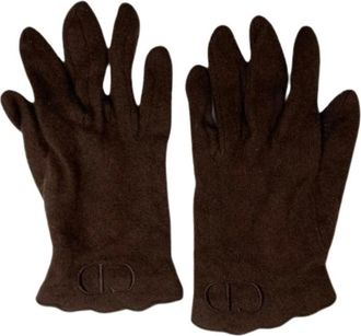 Dior Pre-owned Accessories, female, Brown, Size: ONE SIZE Pre-owned Wool gloves