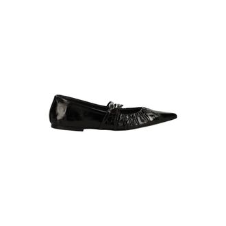 Msgm Msgm, Schoenen, Dames, Zwart, 40 EU, Leer, Schoenen > Flats > Ballerinas
