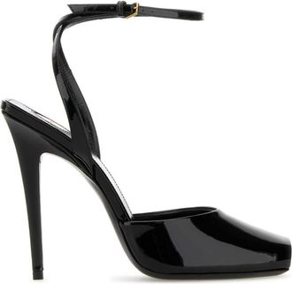 Saint Laurent Black Ankle Strap Pumps