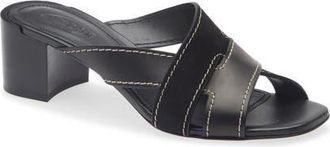 Tod's T-Bands Block Heel Sandal in Nero at Nordstrom, Size 10.5Us