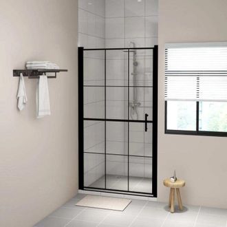 vidaXL Vidaxl - Puerta De Ducha De Vidrio Templado Negro 100x178 Cm