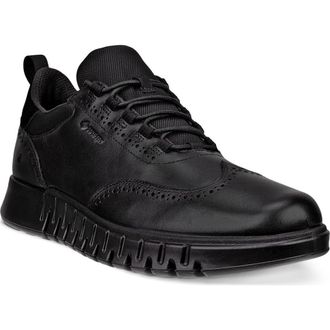 Ecco Gruuv Studio Gore-Tex Waterproof Wingtip Oxford in Black at Nordstrom, Size 10-10.5Us