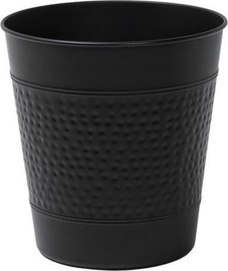 Happimess Riley Modern Classic Hammered Steel Accent 2-Gallon Wastebasket in Matte Black at Nordstrom