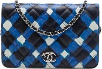 Chanel Pre-owned Quilted Wallet On Chain - - Pre-owned - Donna - Blu - ONE SIZE