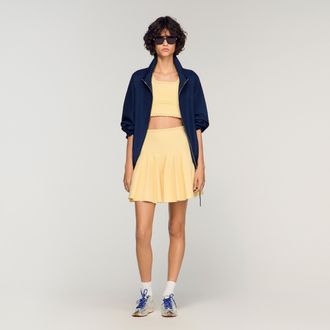 Sandro Short knit skater skirt