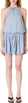 Nia Alegria Halter Minidress in Slate Blue at Nordstrom, Size X-Large