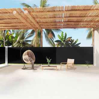 Berkfield Home Retractable Side Awning Black 160x1200 cm