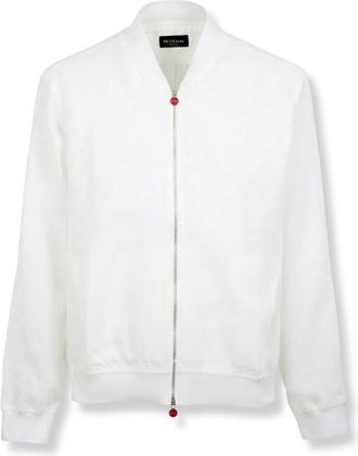 Kiton Linnen Bomberjack - Heren - Bomber jackets - Wit - S - Linnen - Jassen