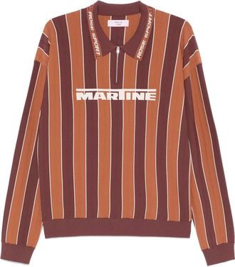 Martine Rose Polo a righe - Marrone