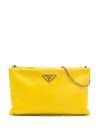 Prada 2013-2025 Tessuto Fluo Clutch on Chain crossbody bag - Yellow