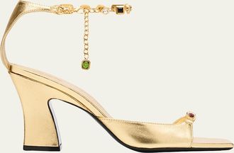 Nodaleto Nodstalgia Gemma Metallic Leather Ankle-Strap Sandals