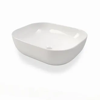 Aquadesign Lavabo sobre encimera blanco en cer&aacute;mica