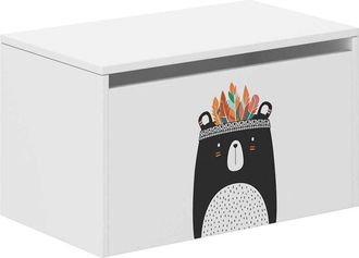 OEM Contenedor De Juguetes De Osito De Peluche Blanco Y Negro