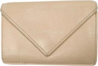 Balenciaga Pre-owned Paper Tiny Leather Wallet - - Pre-owned - Donna - Beige - ONE SIZE
