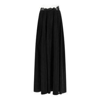 Maison Margiela Long Taped Flowing Cupro Skirt - female - Maison Margiela - Maxi Skirts - Black - 2XS - Skirts