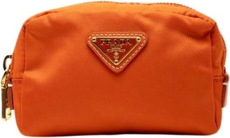 Prada Pre-owned Clutches, female, Orange, Size: ONE SIZE Pre-owned Nylon Clutch