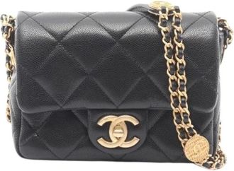 Chanel Pre-owned Vintage Mini Bag - Dames - Vintage Mini Tas - Zwart - ONE Size - Leer - Vintage