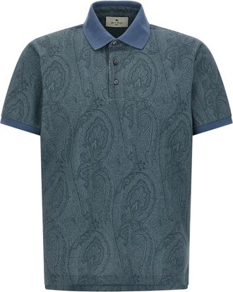 Etro Roma Polo Shirt - Heren - Polos - Blauw - M - Katoen - Tops