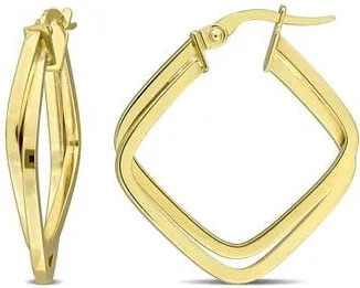 Delmar Double Rounded Square Hoop Earrings in Gold at Nordstrom Rack