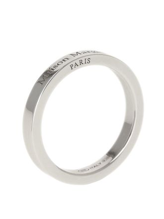 Maison Margiela Logo-Engraved Sterling Silver Ring - Silver