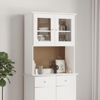 vidaXL Vidaxl - Armario Superior De Tocador Alta Madera Pino Blanco 77x30x92cm