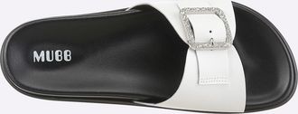 Mubb Badepantolette MUBB, Damen, Gr. 36, wei&szlig;, Glattleder, Schuhe Badepantolette