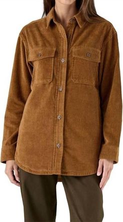 Patagonia Corduroy Overshirt Jacket In Deer Brown