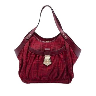 Fendi Pre-owned Vintage Canvas Tote - Dames - Pre-owned - Rood - Maat: ONE Size Leer