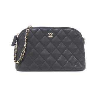 Chanel Black Grained Calfskin Clutch Bag (Pre-Owned)