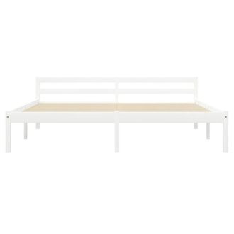 Berkfield Home Modern Bed Frame White Solid Pine Wood 160x200 cm