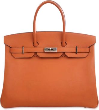 Herm&egrave;s Borsa a mano Birkin Retourne 35 in pelle Epsom 2009 - Arancione