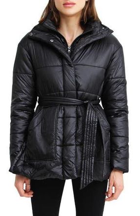 Belle & Bloom Moonrise Belted Puffer Jacket in Black at Nordstrom Rack, Size X-Small