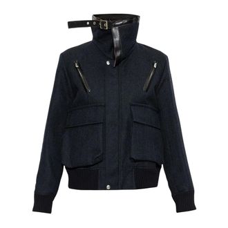 sacai Giacca in Tessuti Combinati - - Jackets - Donna - Blu - S