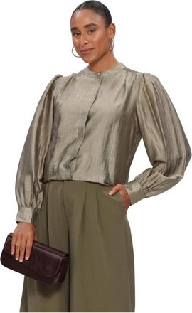 Freebird by Steven Dames Bomber Brons - Maat L - Dames - Blouses - Bruin - S - Overhemden