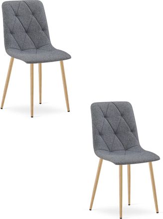 OEM Silla Libra - Tela Gris Oscuro / Patas Color Madera X 2