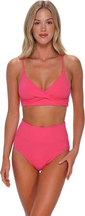 Sunsets Lyla Bralette Bikini Swimsuit Top in Posy Pink Crepe at Nordstrom, Size Xx-Large