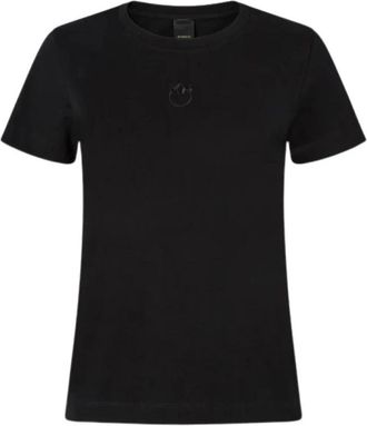 Pinko Slim T-shirt met korte mouwen - Dames - T-shirts - Zwart - 2XS - Katoen - Tops