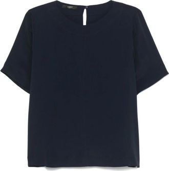 Seventy Blauw Crew Neck Shirt Sleutelgat Detail - Dames - T-shirts - Blauw - M - Tops
