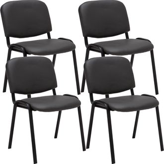 Clp Clp - Set De 4 Sillas De Reuniones Ken En Cuero Pu Gris