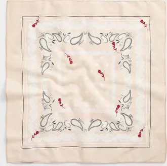 Simons Womens 100% cotton paisley and embroidery scarf