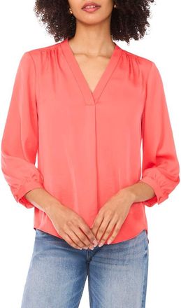 Vince Camuto Rumpled Satin Top in Cayenne at Nordstrom Rack, Size X-Large