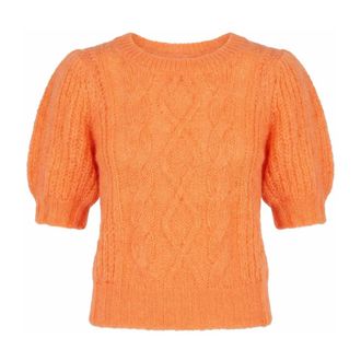 Lind Tulipan Jumper - female - Lind - Round-neck Knitwear - Orange - L/XL - Knitwear