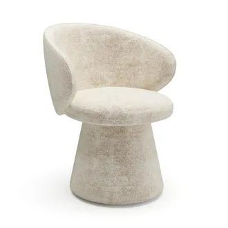 Sia Home Sill&oacute;n giratorio 180&deg; terciopelo texturizado crema