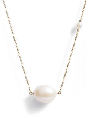 Poppy Finch Baroque Cultured Pearl Pendant Necklace in Yellow Gold at Nordstrom, Size 20 In