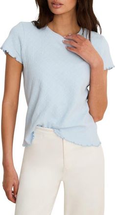 Nic+Zoe Geometric Lace T-Shirt in Sky at Nordstrom, Size Xx-Large