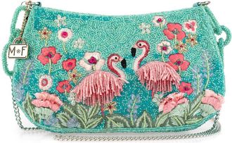 Mary Frances Womens Flirty Flamingos Cross-Body-Handbags, Multicolor