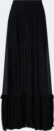 Saint Laurent Ruffled silk maxi skirt